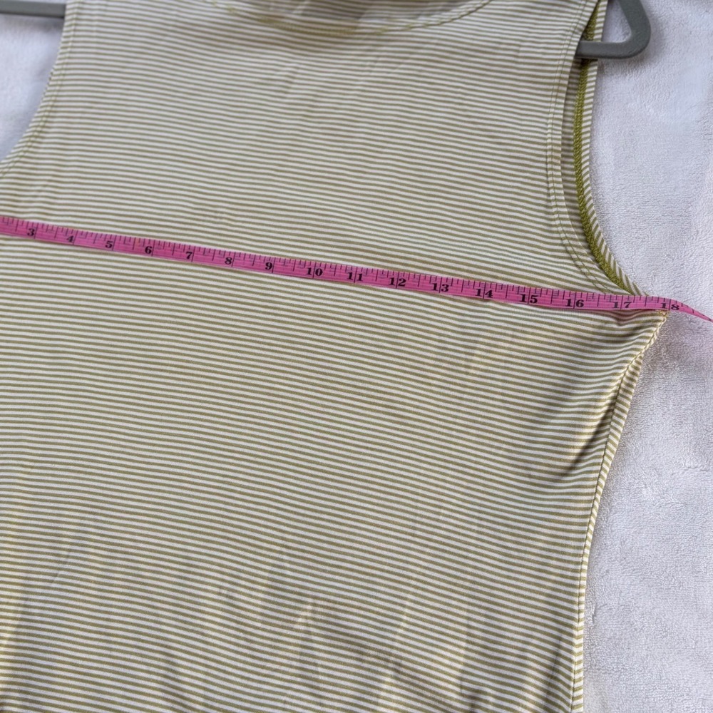 Ann Taylor Bodysuit Women Large Green Striped Silk Blend Vintage Sleeveless Tank - Picture 7 of 8